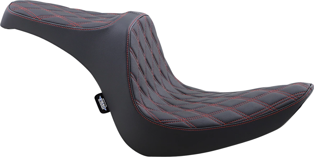 Predator III 2-Up Seat for Harley Davidson (2000–2023) - Black/Red, Double Diamond