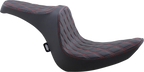 Predator III 2-Up Seat for Harley Davidson (2000–2023) - Black/Red, Double Diamond