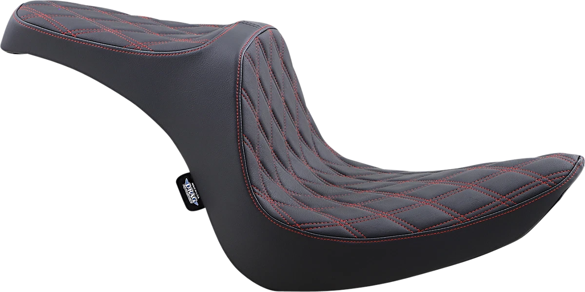 Predator III 2-Up Seat for Harley Davidson (2000–2023) - Black/Red, Double Diamond