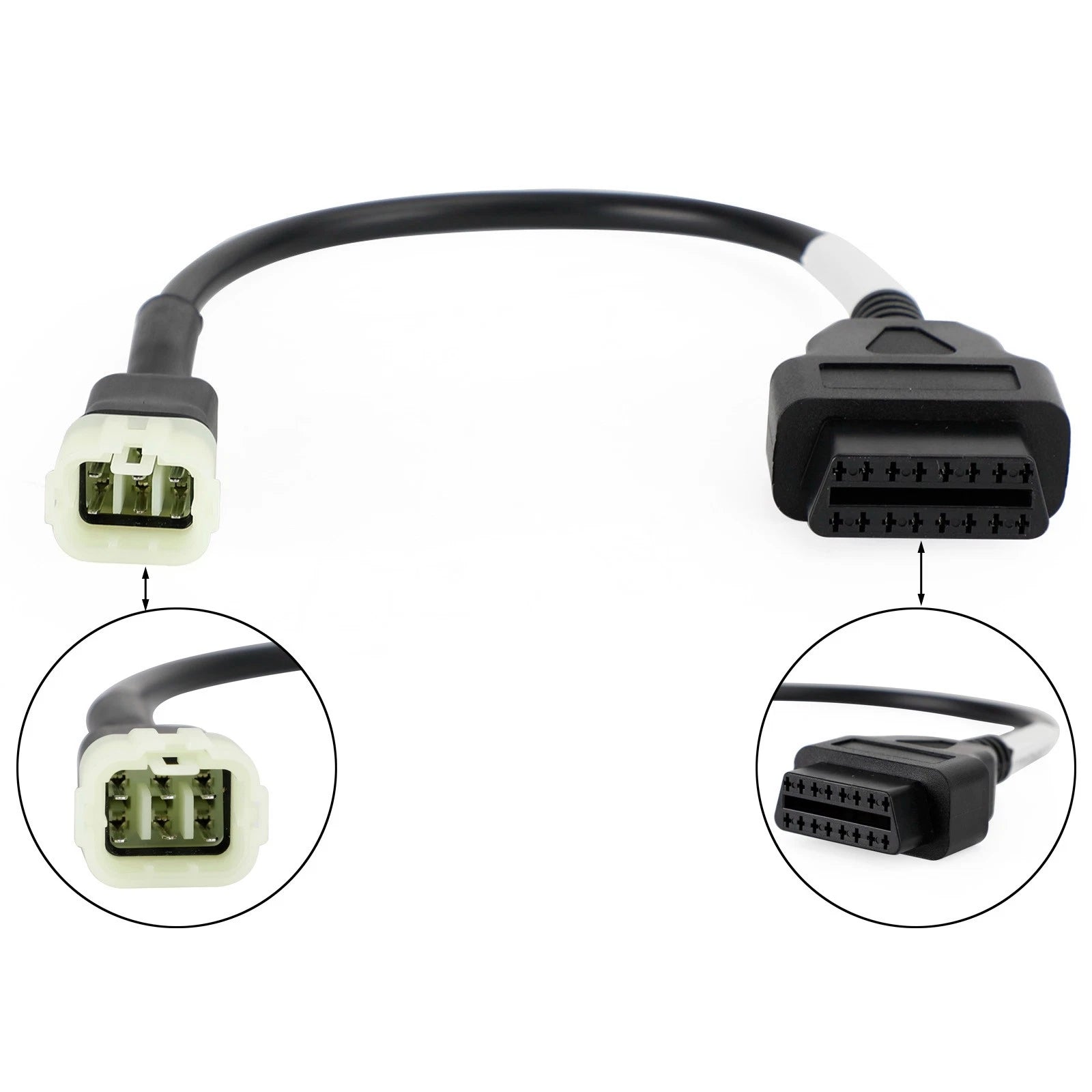 OBD2 6 Pin Diagnostic Plug Adapter for Kawasaki Motorcycle Scooter ATV