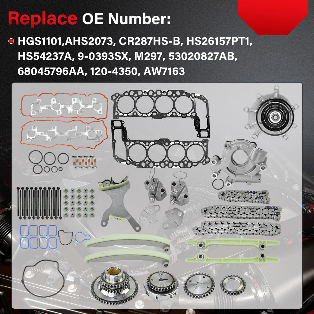 Timing Chain Kit & Head Gasket for Dodge Ram, Jeep Grand Cherokee (2004–2007)
