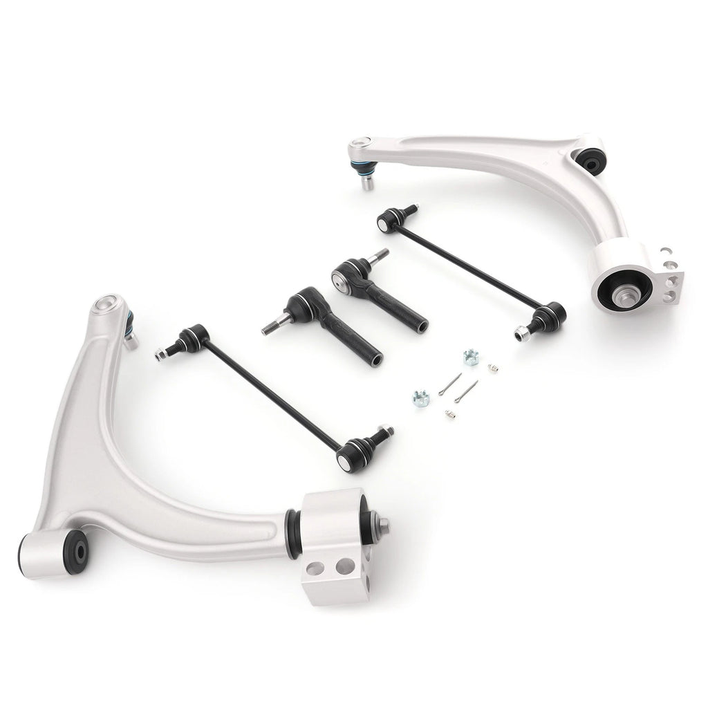 Set of 6 Front Lower Control Arms Sway Bar Tie Rods for Chevy Malibu G6 (2004–2012)