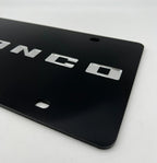 Premium Acrylic Black License Plate with Mirror Logo for Ford Bronco (2021–2024)