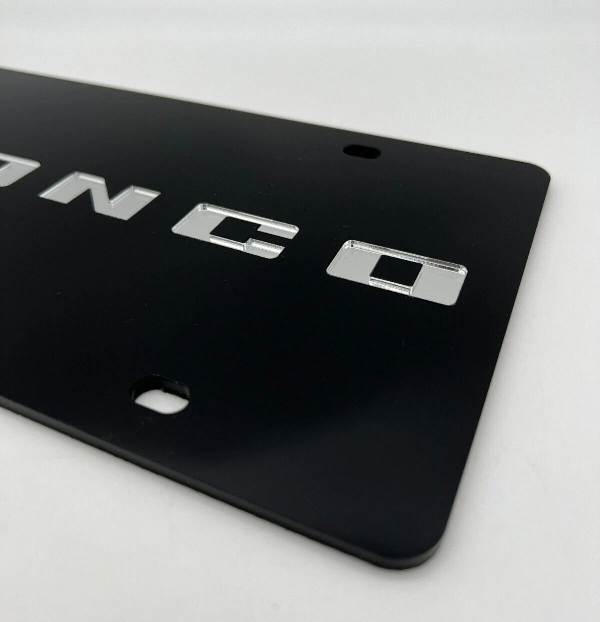 Premium Acrylic Black License Plate with Mirror Logo for Ford Bronco (2021–2024)