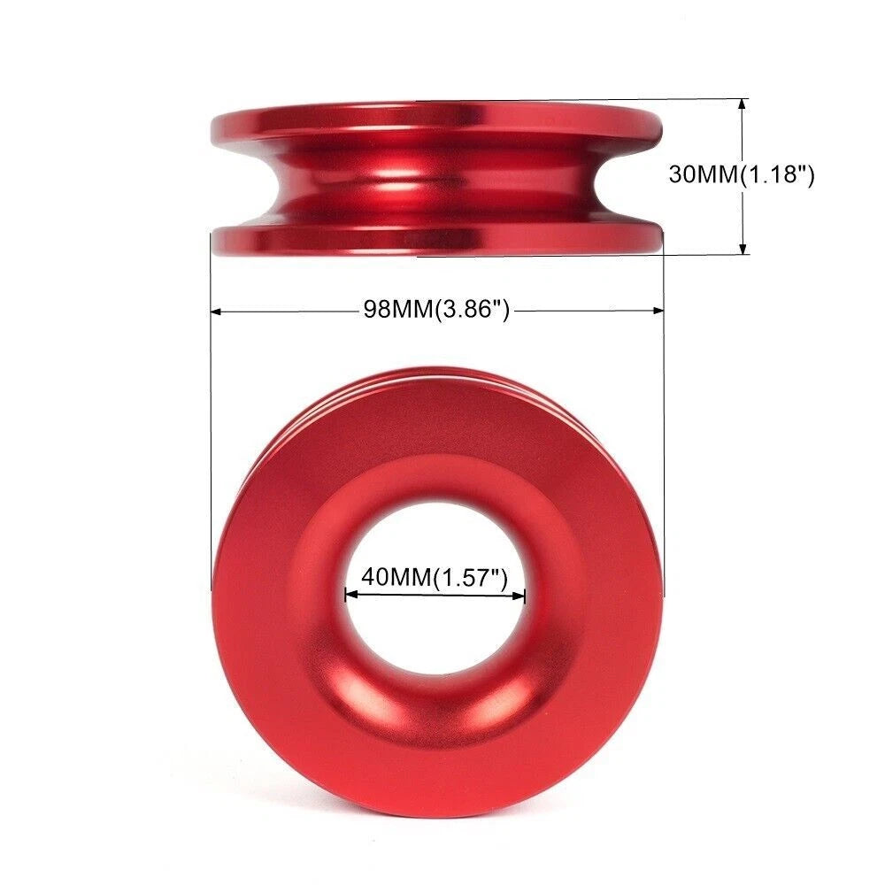 Winch Snatch Recovery Ring for ATV UTV (41000 lbs) Red