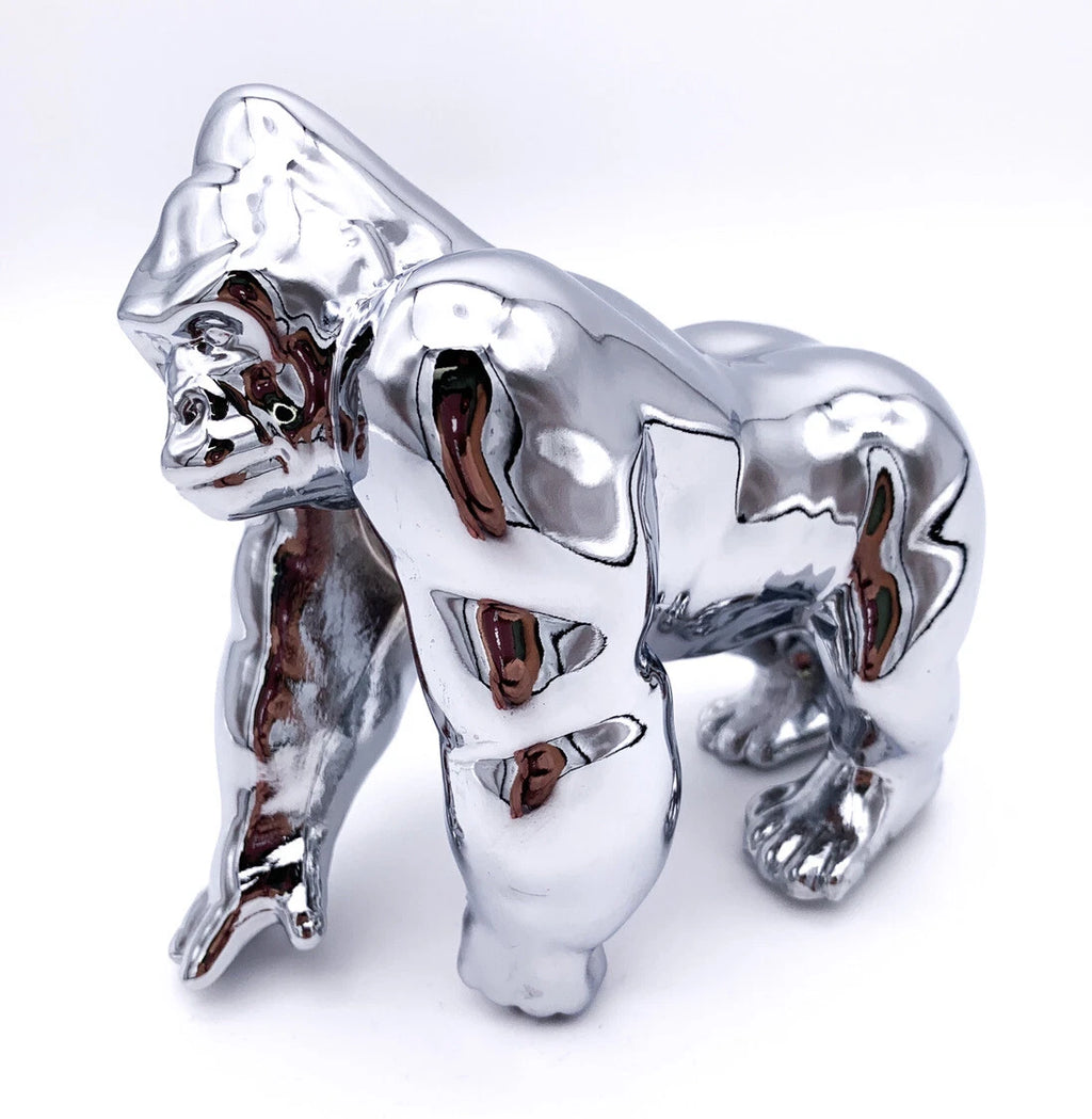 Universal Chrome Die Cast Gorilla King Hood Ornament for Universal Fit (Fit)