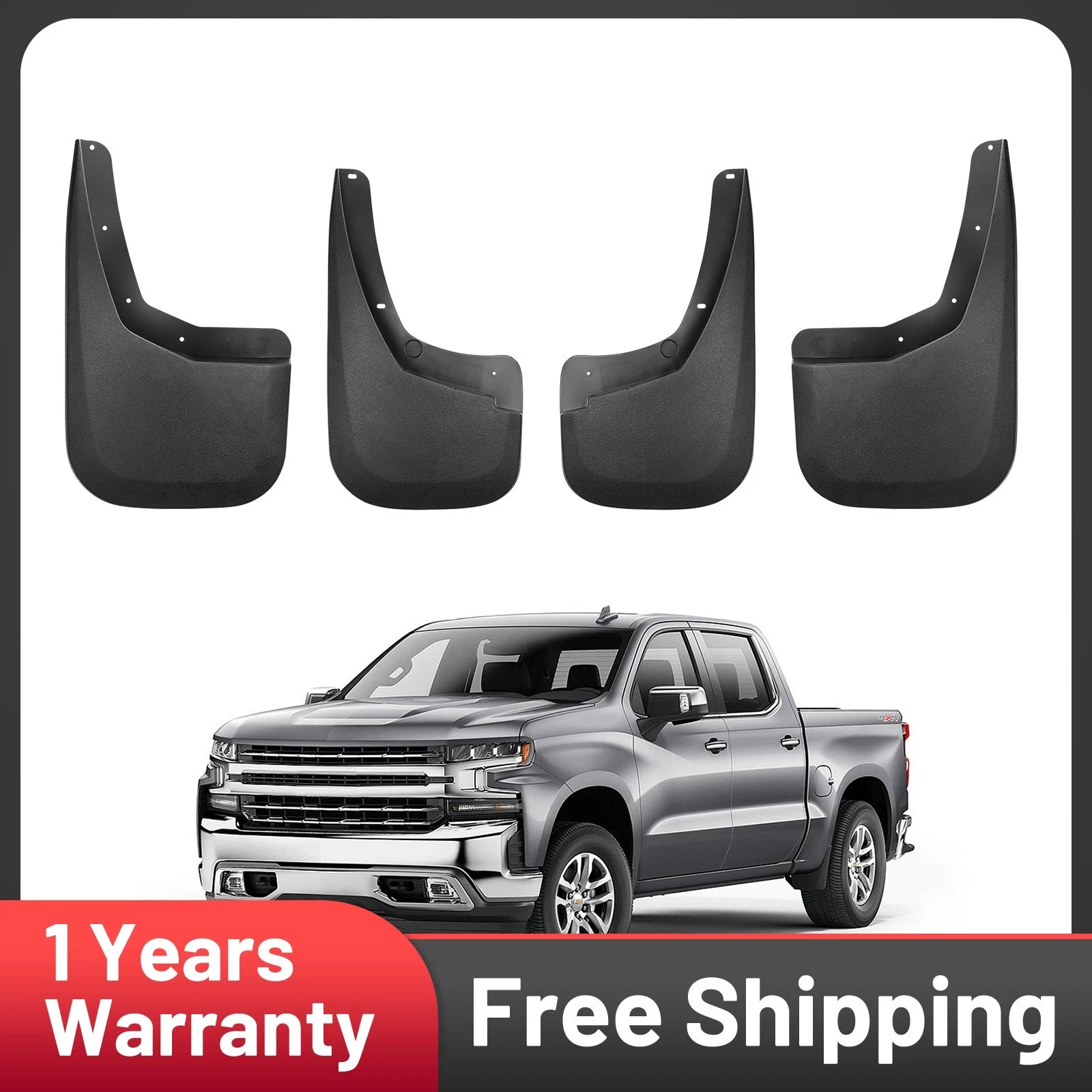 Splash Guards Mud Flaps for Chevy Silverado 1500 (2007–2013)