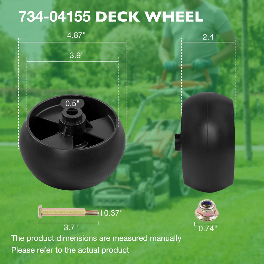Set of 4 Lawn Mower Deck Roller Wheel Kit for Cub Cadet Craftsman