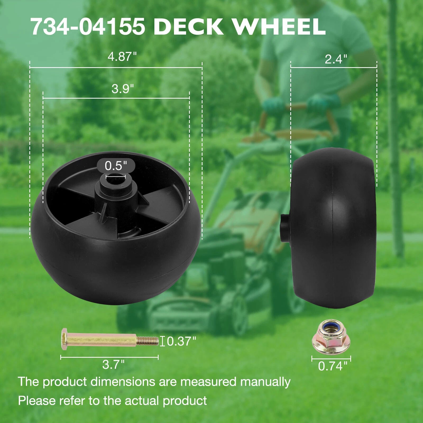Set of 4 Lawn Mower Deck Roller Wheel Kit for Cub Cadet Craftsman