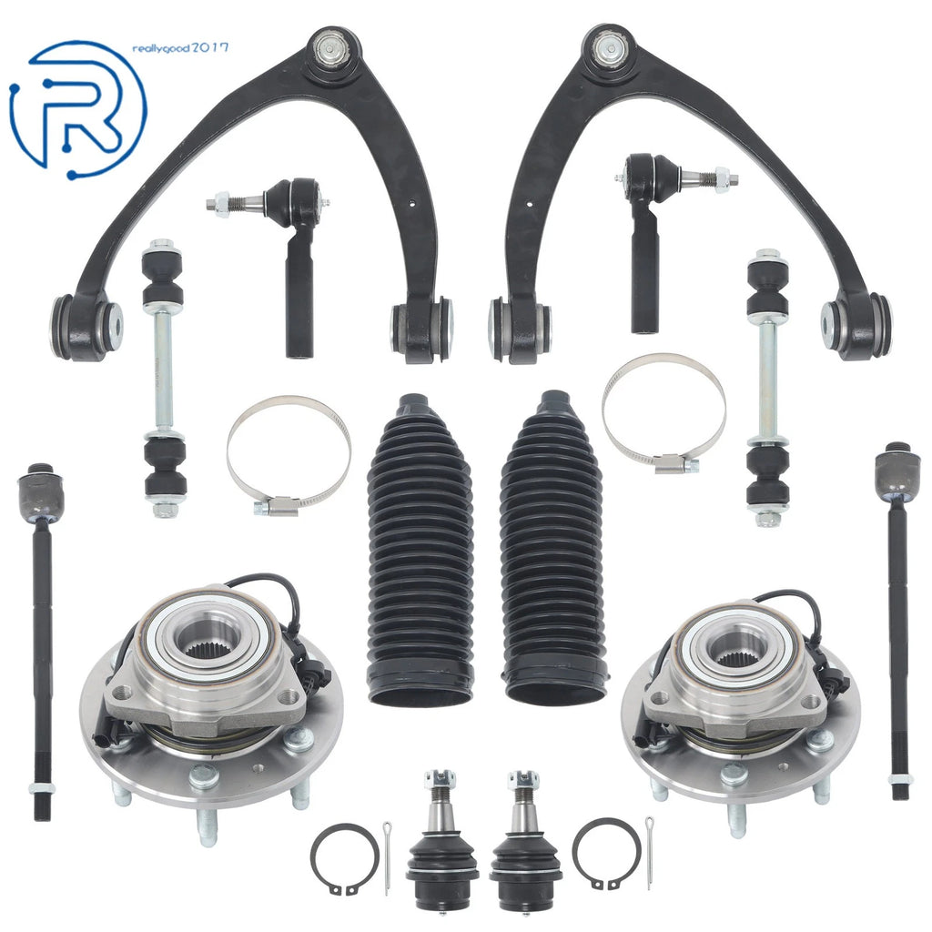 Set of 14 Front Wheel Hub Bearings & Upper Control Arms for Chevy Silverado 1500 