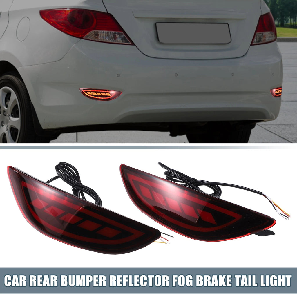 LED Rear Bumper Reflector Fog Brake Turn Signal Light for Hyundai Accent (2012–2017)