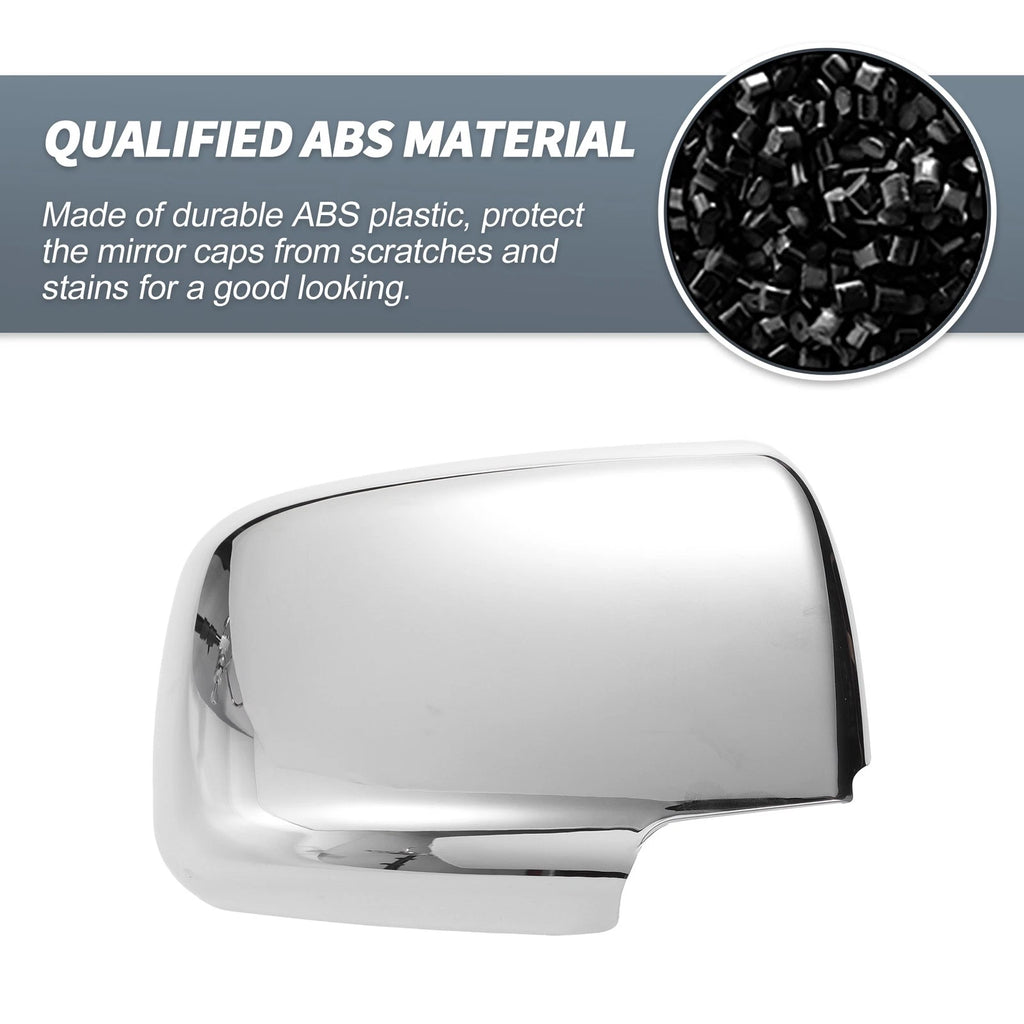 Pair Rearview Mirror Cover Overlay Chrome for Nissan X-Trail Rogue (2008–2013)