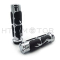 Chrome Flame Hand Grips 1" 25mm for Harley-Davidson/Suzuki/Kawasaki/Yamaha/Honda