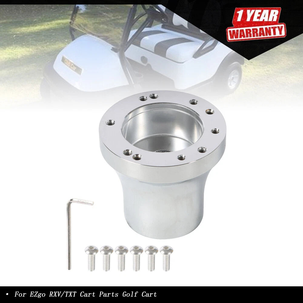 Chrome Steering Wheel Hub Adapter for EZGO RXV/TXT (1970–Present)