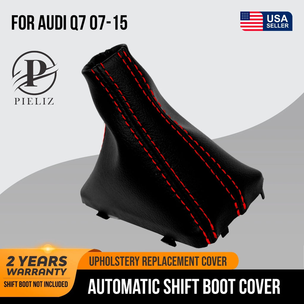 Automatic Shift Boot for Audi Q7 (2007–2015) Red Stitch Leather Synthetic