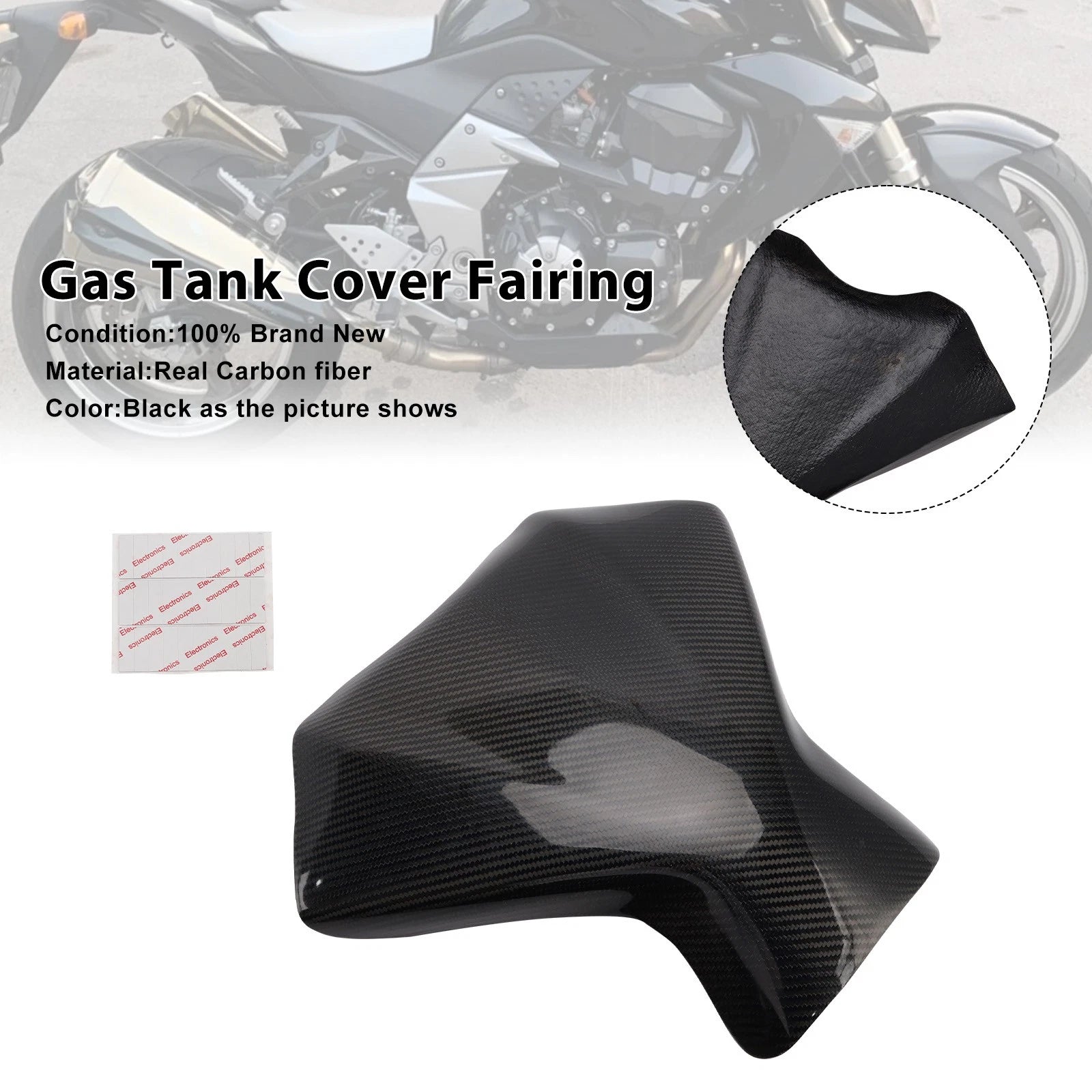 Carbon Fiber Tank Cover Fairing for Kawasaki Z1000 (2007–2009)