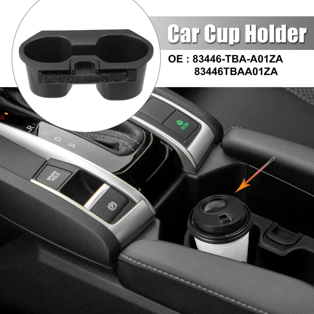 Front Central Console Cup Holder for Honda Civic 2016-2018 Black