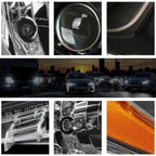 Projector Headlight Replacement for Highlander (2014–2016) Black Housing Amber Corner