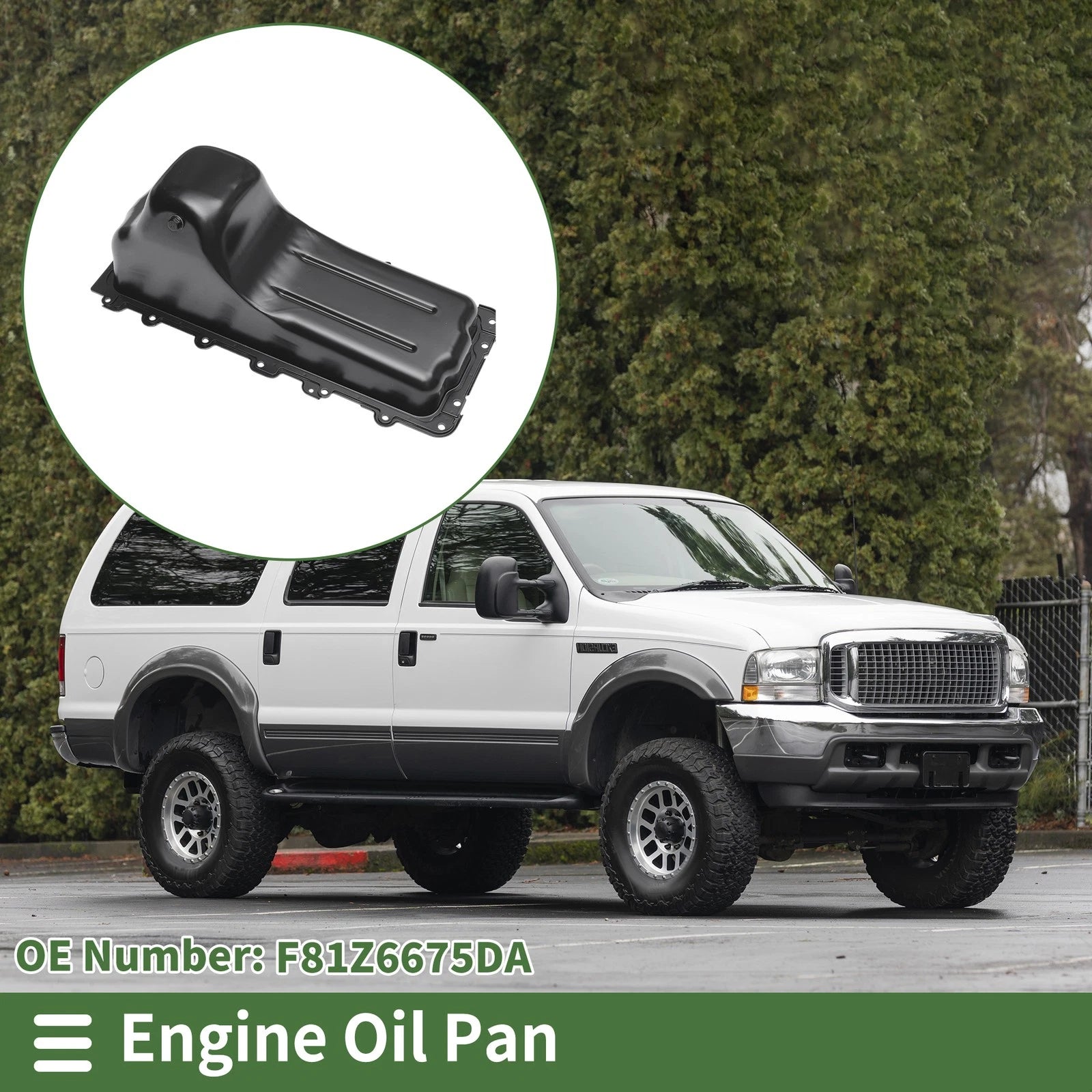 1 Pc Engine Oil Pan F81Z6675DA for Ford Excursion (1999–2017) Iron Black