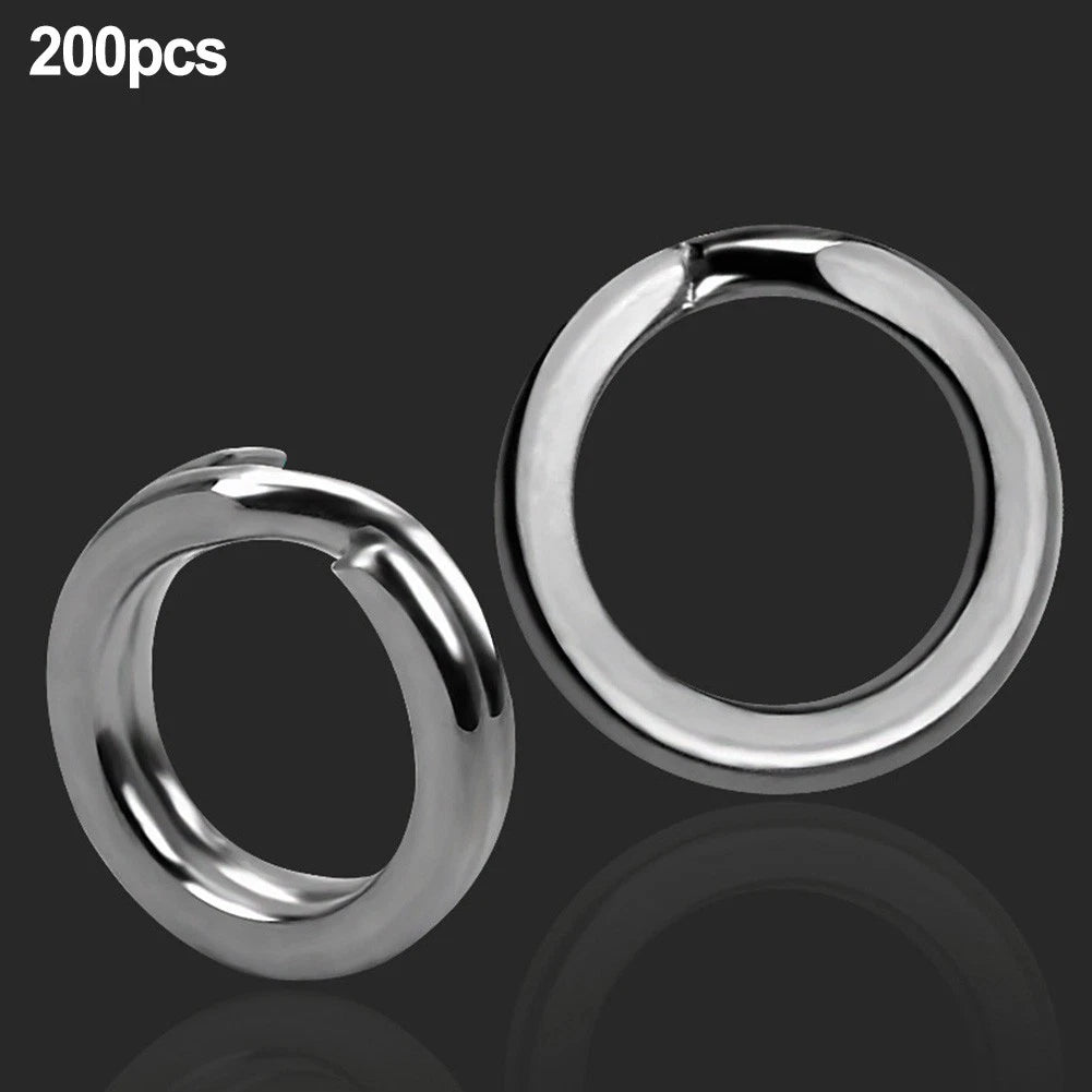 Set of 4 Split Ring Hook Swivels for Terminal Tackle (304 Stainless Steel)