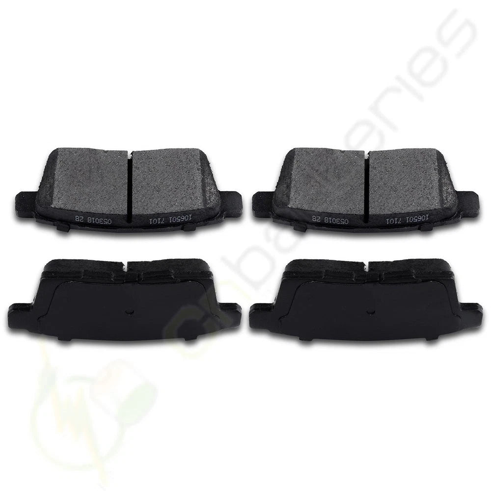 Set of 4 Rear Brake Low Ceramic Pads for Ford Edge (2007–2010)