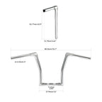 13" Rise Ape Hanger Handlebar for Harley Low Rider S, Street Bob Chrome