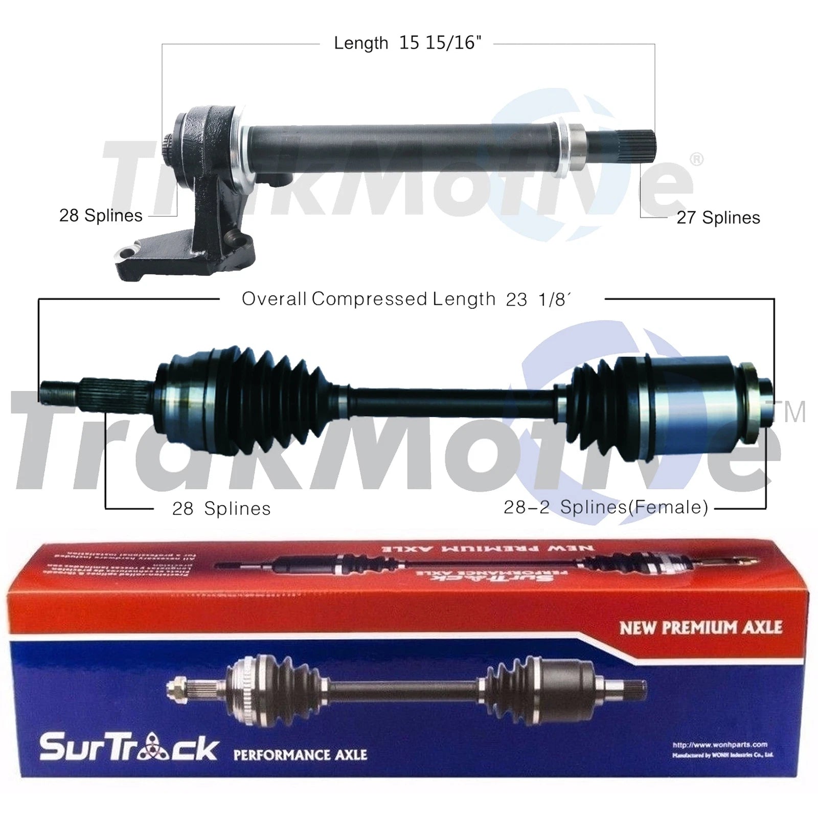 Set of 2 CV Axles for Dodge Jeep (SurTrack)