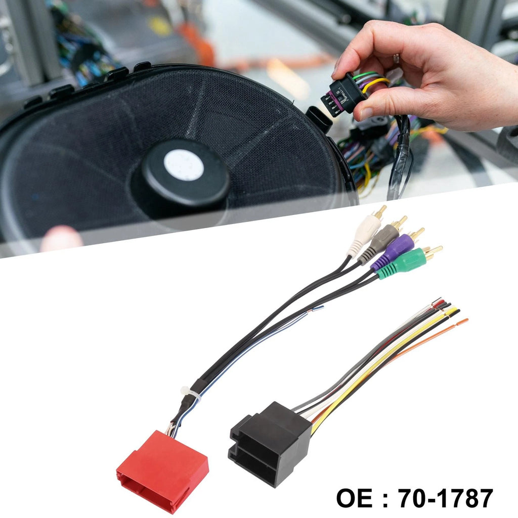 Set of 4 RCA Male Connectors Wiring Harness for VW Audi (70-1787)