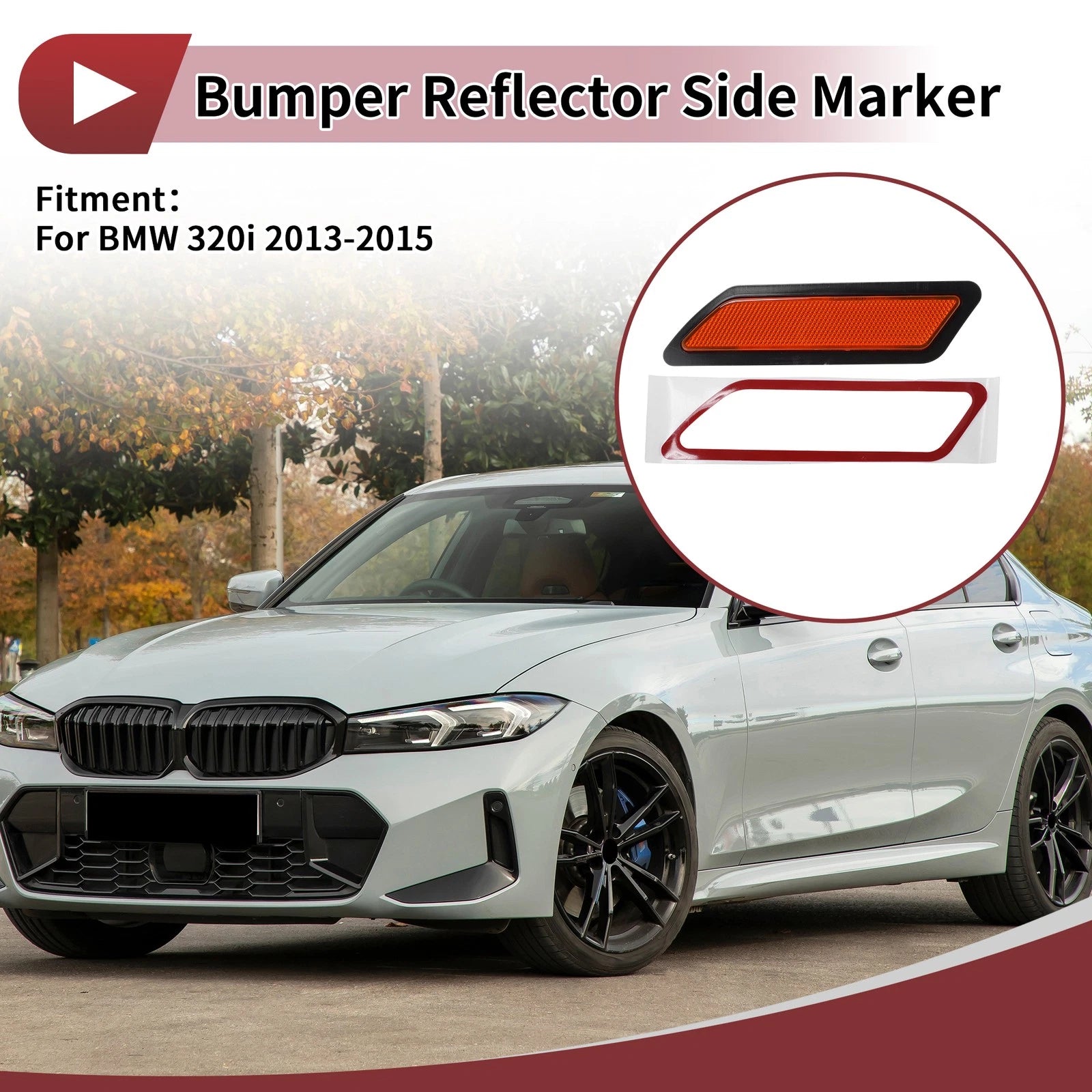 1 Pc Driver Side Bumper Reflector No. 63147274521 for BMW 320i (2013–2015)