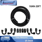 10AN Nylon Braided E85 PTFE Fuel Line Kit for Universal Applications (20ft)