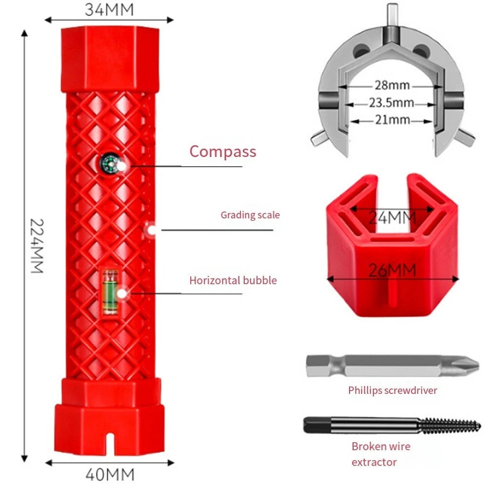 12-in-1 Sink Wrench Tool with Extractor Screwdriver for Home Repairs