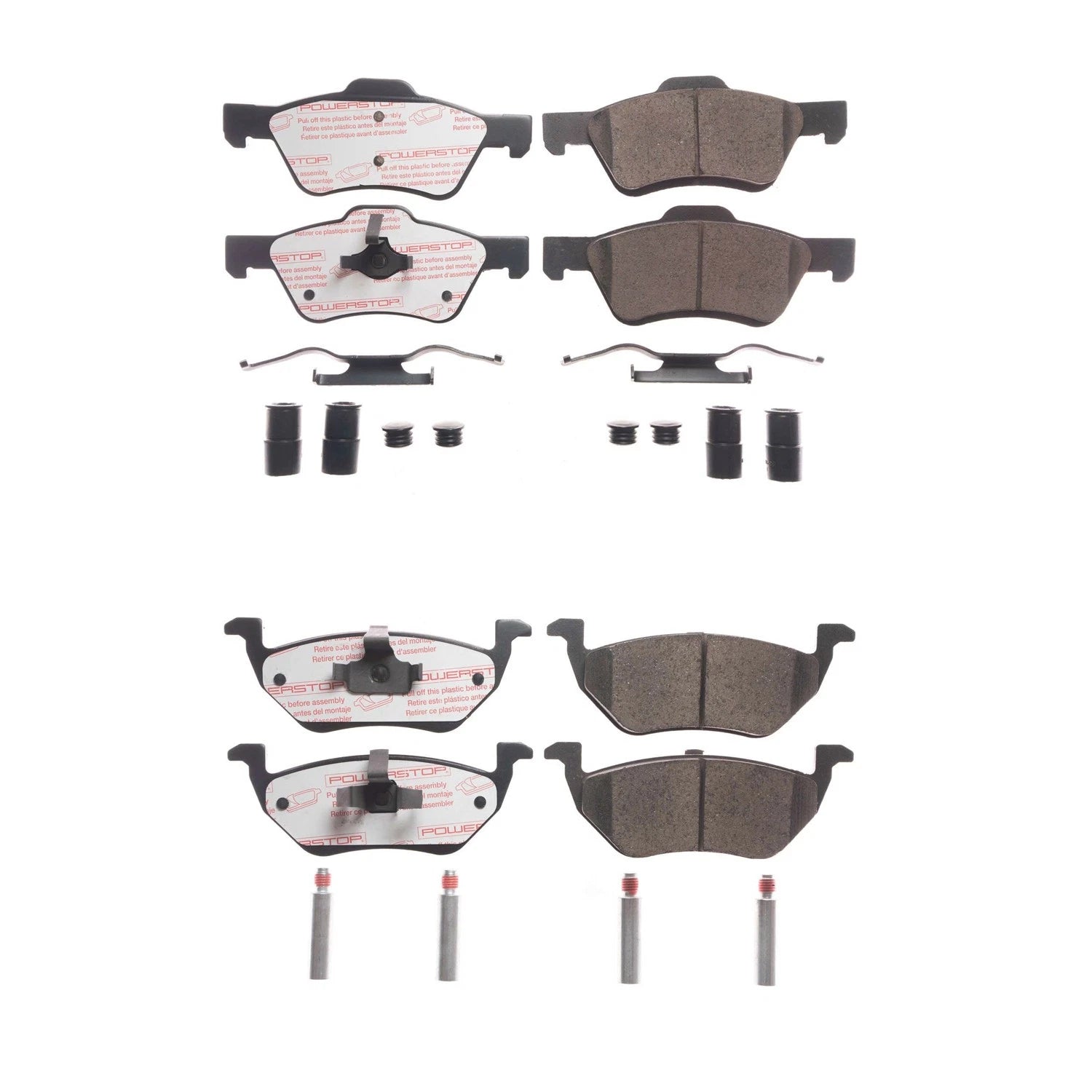 PowerStop Front & Rear Carbon Fiber Ceramic Brake Pads Kit for Escape Mariner (2001–2012)