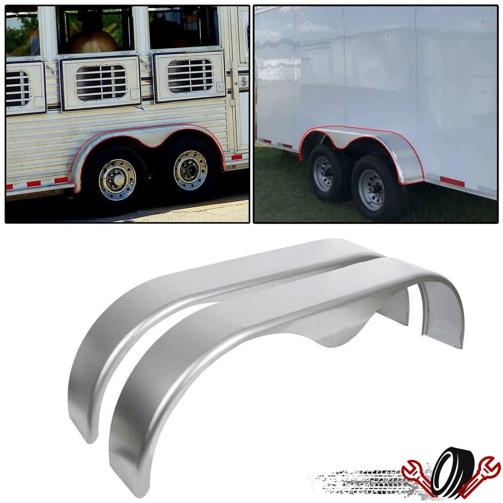 Set of 2 Tandem Trailer Fenders for Double Axle (13"–15") Teardrop Trailers