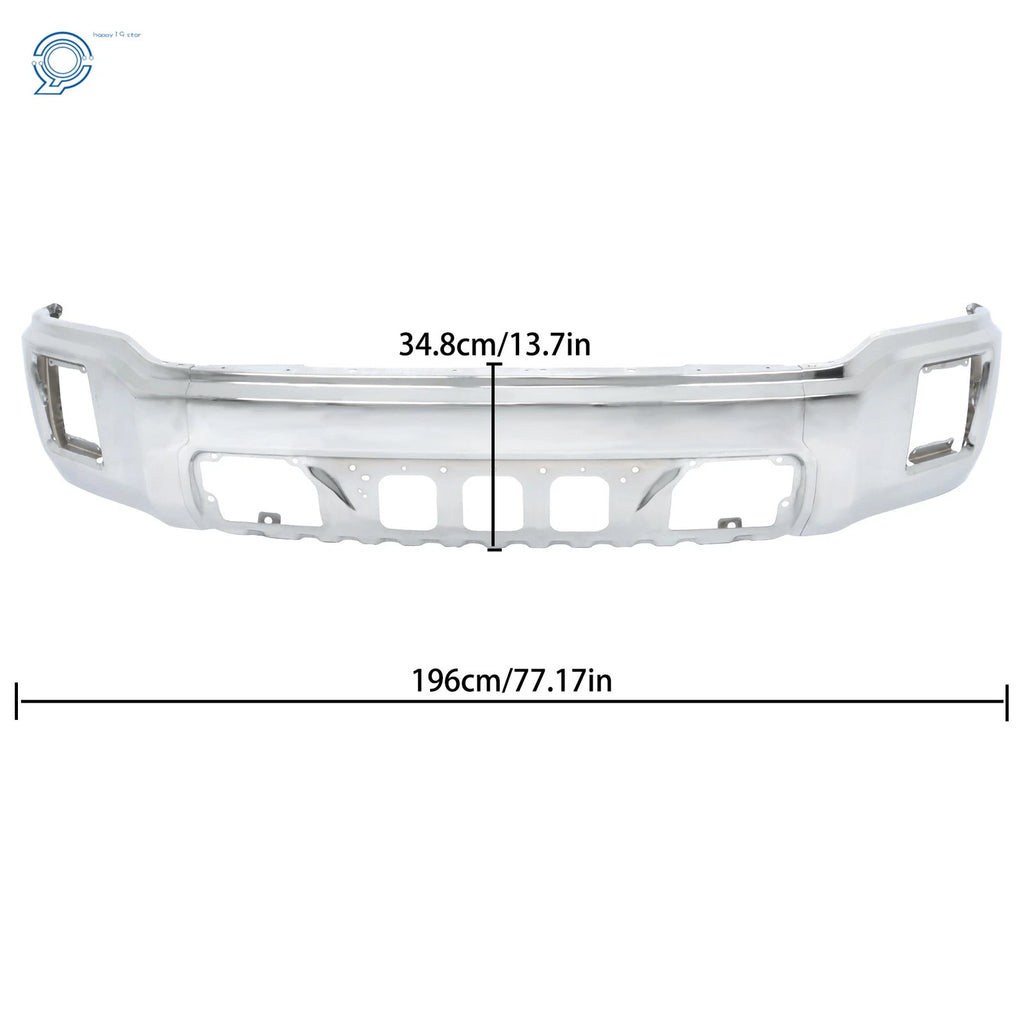 Chrome Front Bumper with Fog Light Hole for GMC Sierra 1500 (2014–2015)