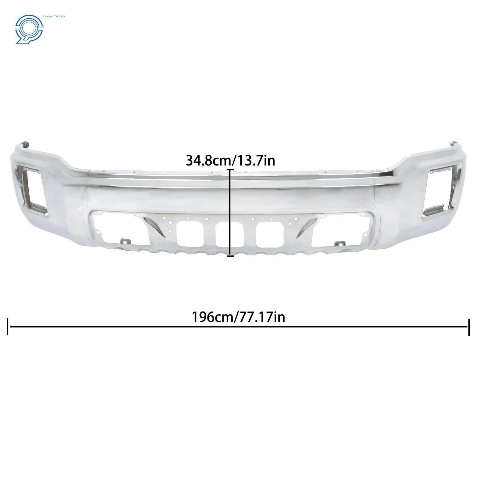 Chrome Front Bumper with Fog Light Hole for GMC Sierra 1500 (2014–2015)