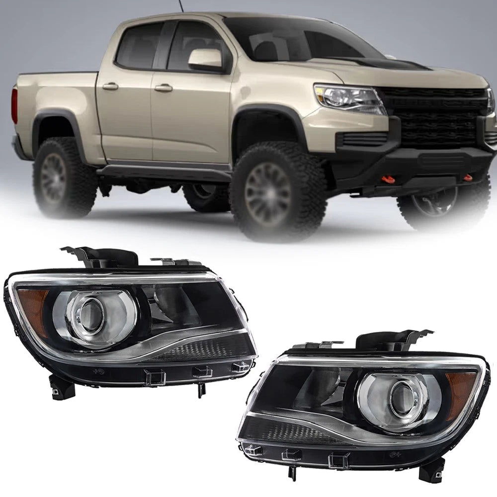 Set of 2 Headlight Assemblies for Chevy Colorado (2015–2021) Projector