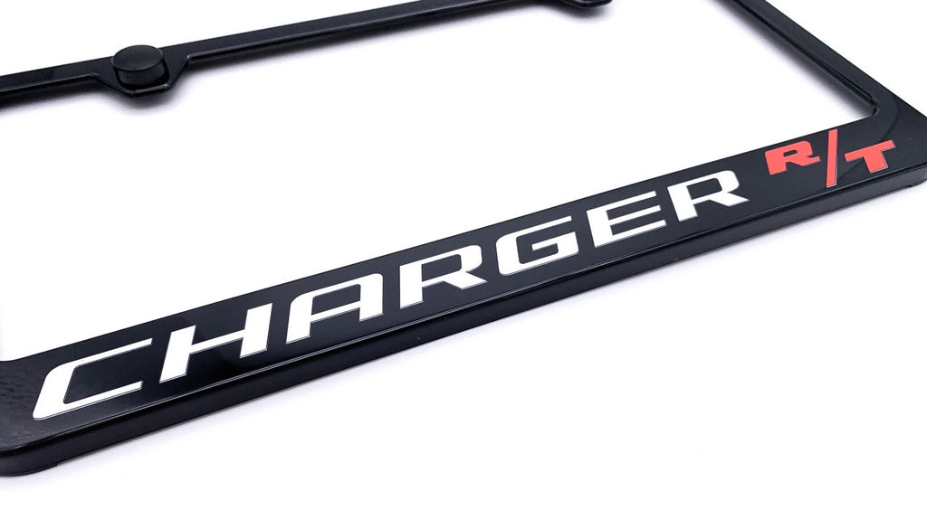 License Plate Frame Black Polycarbonate Unbreakable for Dodge Charger (2015–2023)