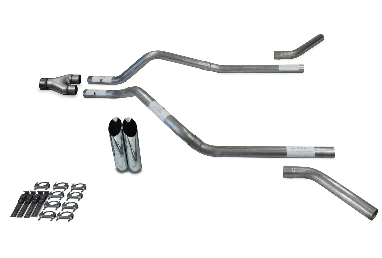 Dual Exhaust Kit for GMC Jimmy (1992–1994) Y Pipe, Slash Tips, Corner Exit