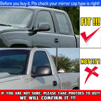 2X Carbon Fiber Mirror Cover Caps for Chevy Silverado GMC Sierra