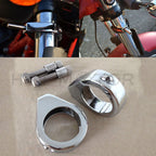 Turn Signal Indicator Relocation Fork Clamp for Honda Kawasaki (41mm, Chrome)