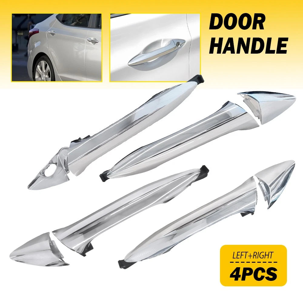 Set of 4 Chrome Door Handles for Hyundai Elantra (2011–2016)