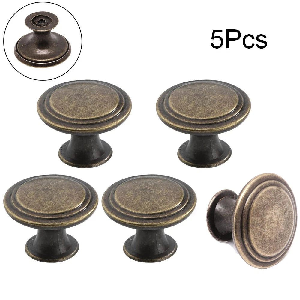 5X Antique Bronze Cabinet Pulls for Kitchen Cupboard Closet (Fits )