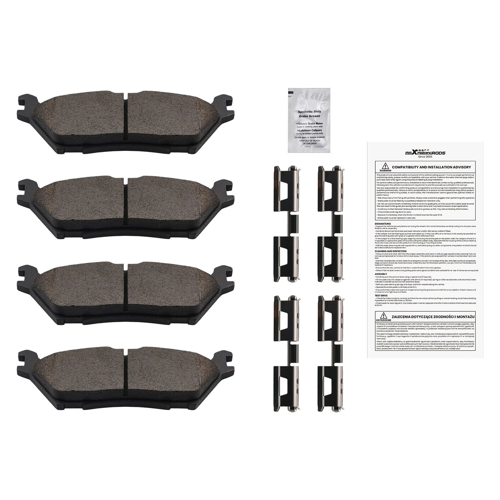 Rear Ceramic Brake Pads Kit for Ford F-150 (2015–2020) Lincoln Navigator (2018–2022)