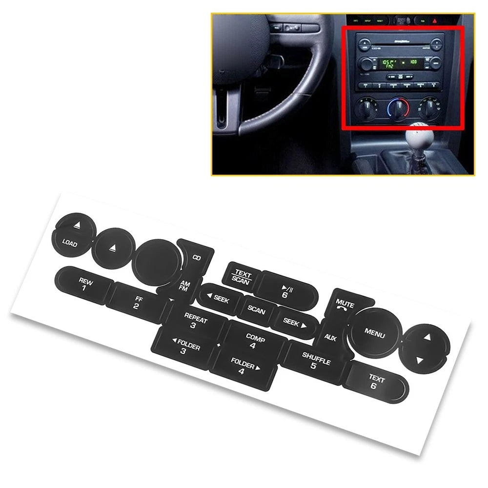 Stereo Radio Navigation Button Repair Decals for Ford Mustang (2005–2009)