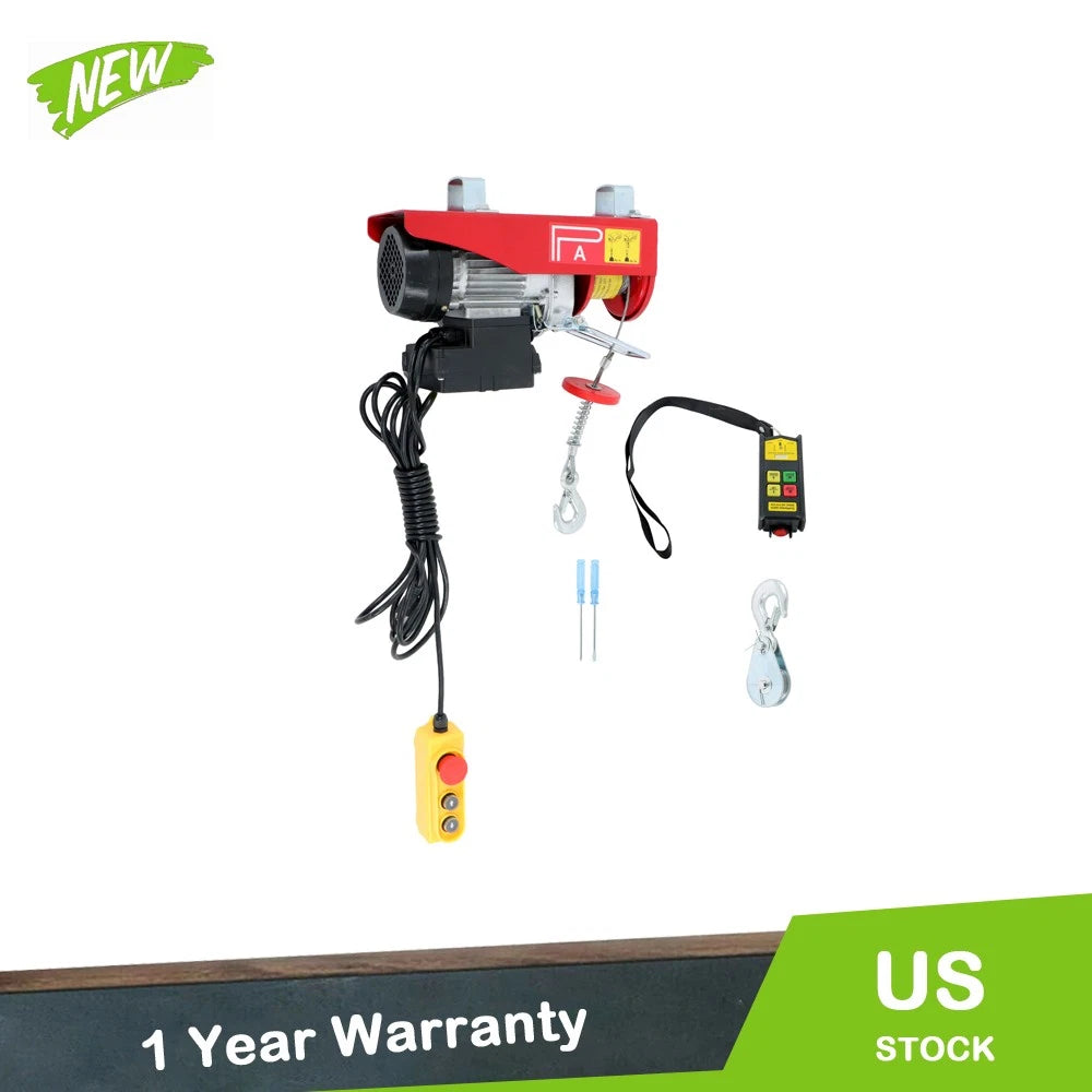 Electric Hoist 440lbs with Wired & Wireless Remote Control (110V)