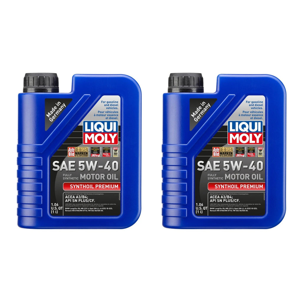 2X 1L Liqui Moly Synthoil Premium 5W-40 Engine Motor Oil for