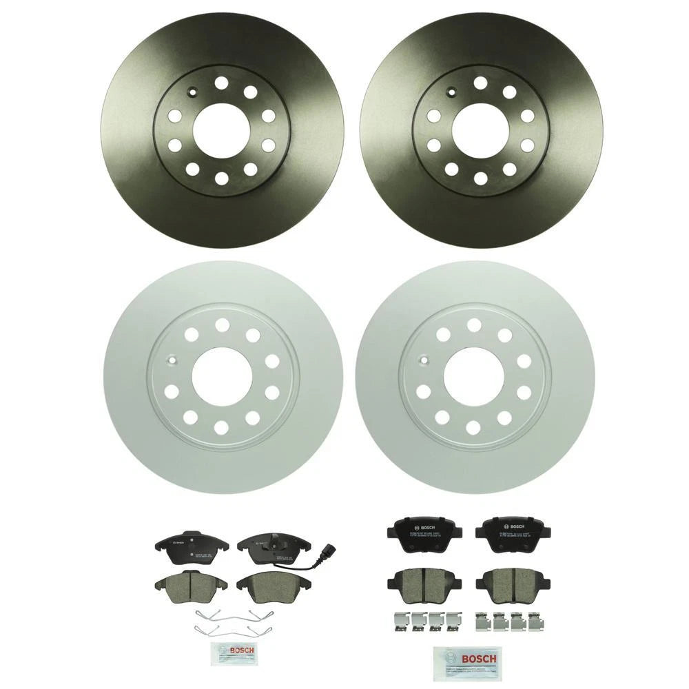Brake Kit Disc Rotors & Ceramic Pads for Audi VW (Front 288mm, Rear 271.8mm)
