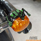 4" Headlight Visor Foglight Skull Ornament for Harley