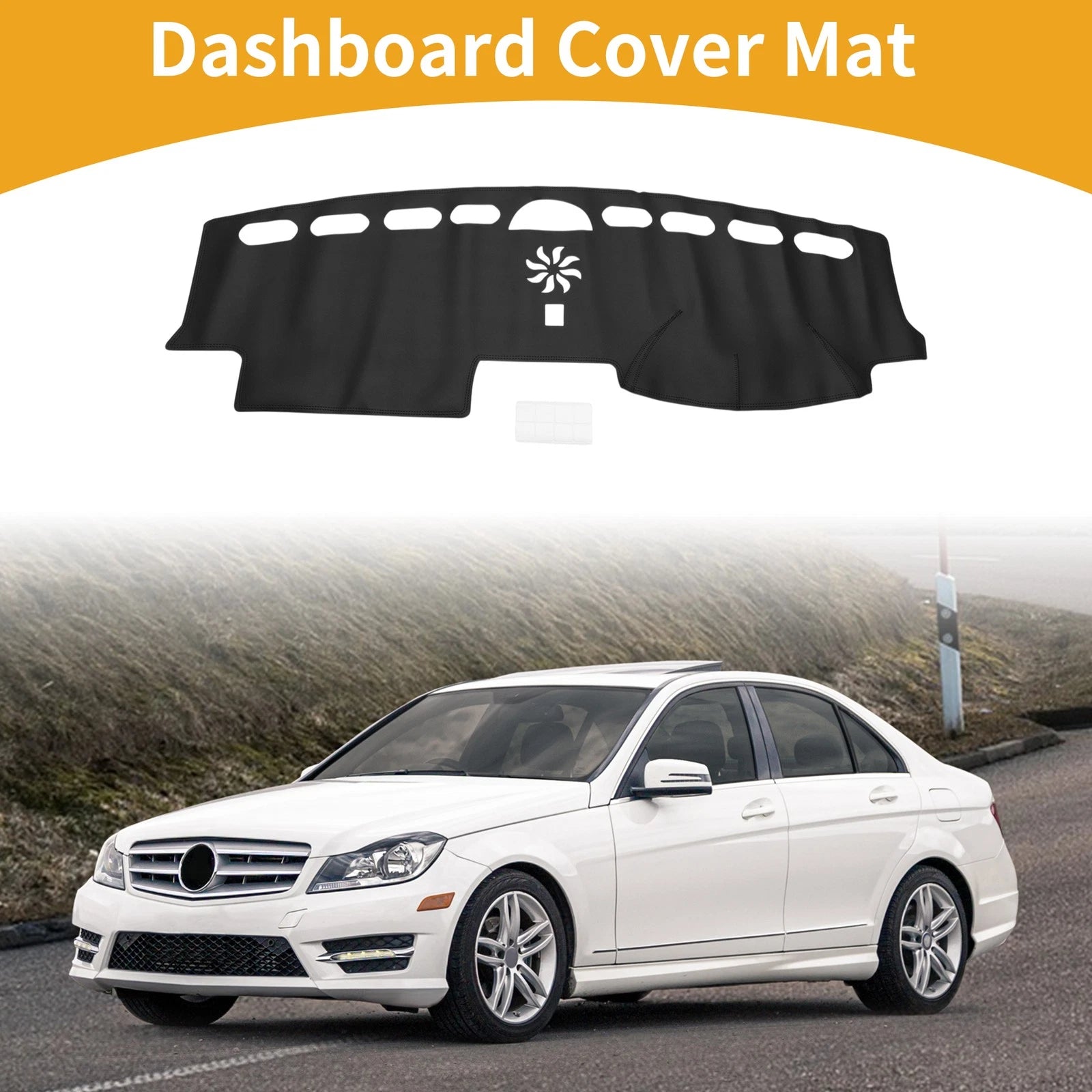 Dashboard Cover for Mercedes C-Class W203 (2001–2007) Black Anti-Slip