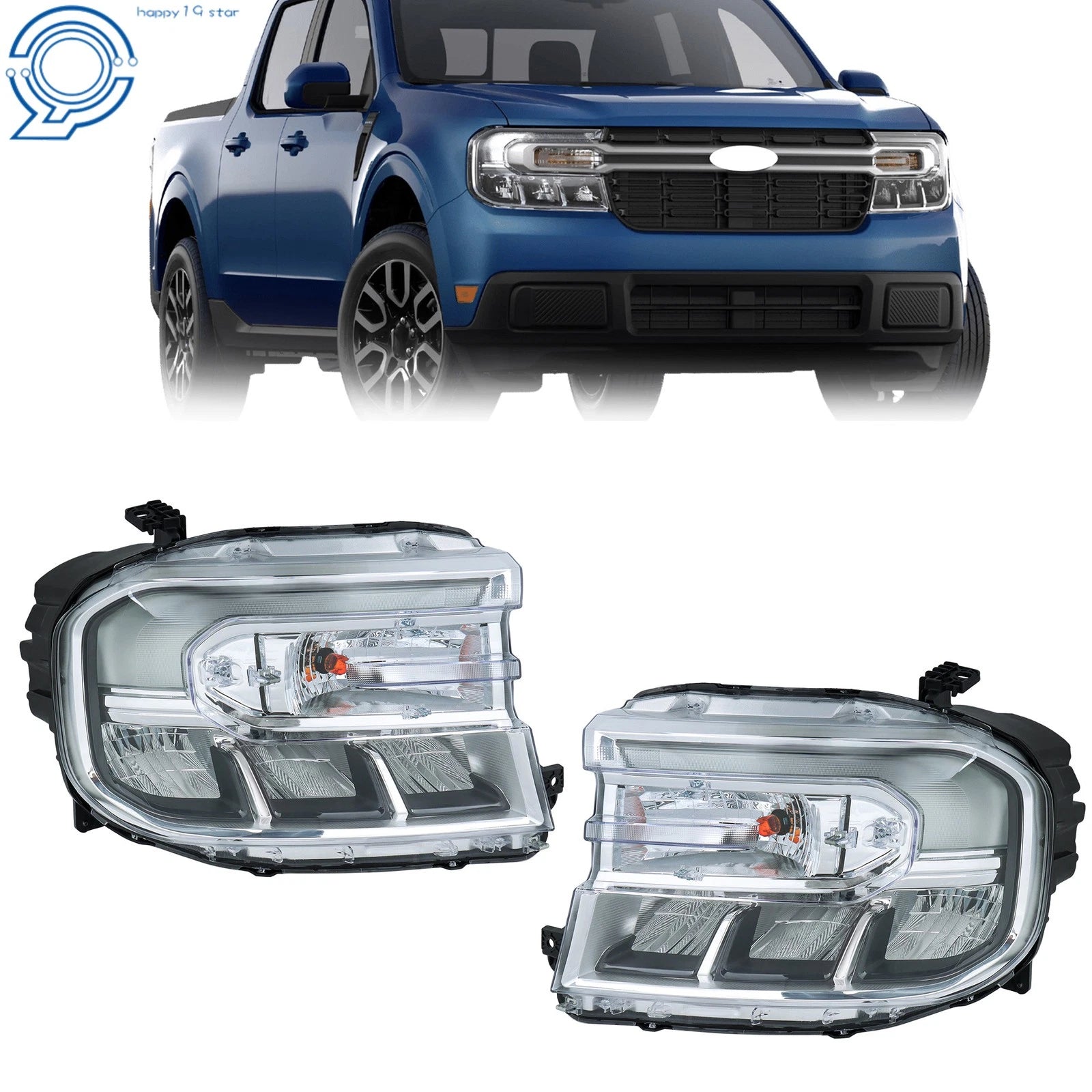 LED Headlights for Ford Maverick Lariat (2022–2024) Chrome
